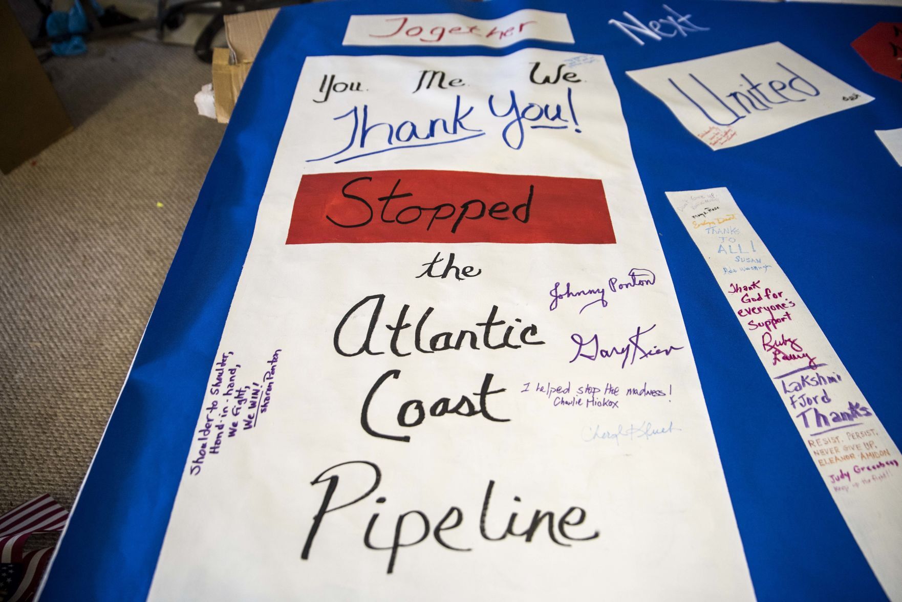 Atlantic Coast Pipeline celebration banner